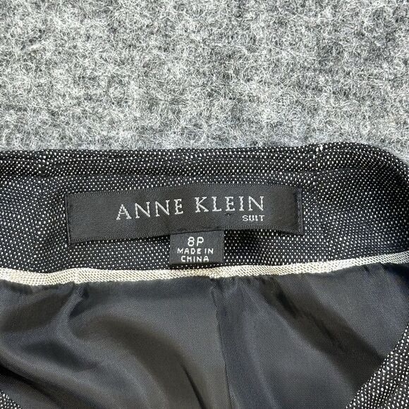 Anne Klein Skirt Suit Women 8P Petite Black White Belt Career Office Corp - Picture 4 of 11